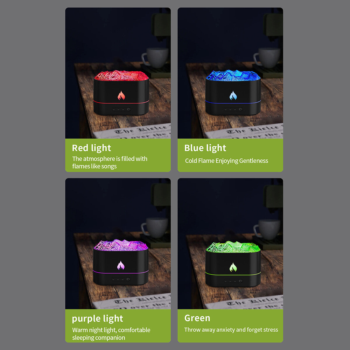 3D Flame Aroma Essential Oil Diffuser Blue Lava