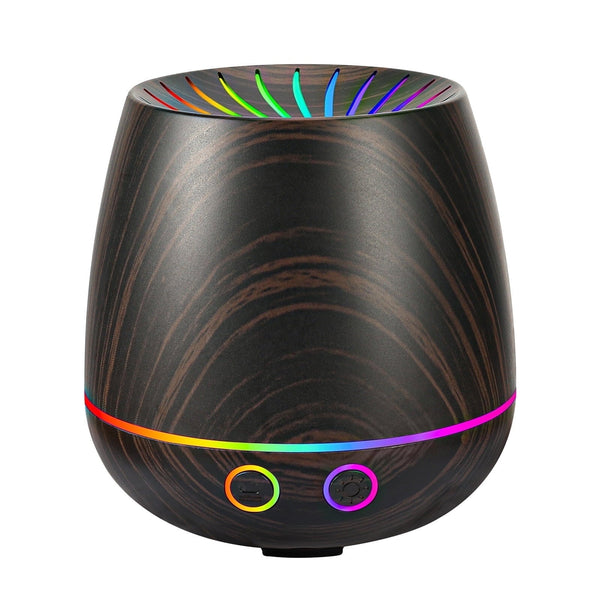 Colorful Essential Oil Diffuser, Wood Grain Aromatherapy Humidifier with 7 Color & Glows, Night Light With Auto Shutoff